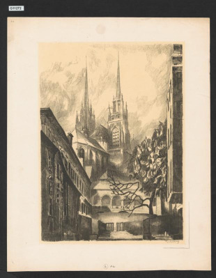 Nádvoří muzea s Petrovem v Brně