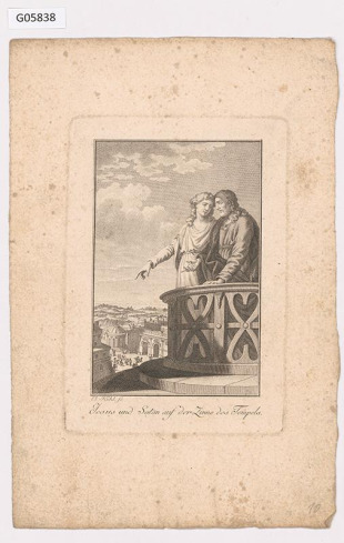 Jesus und Satan auf der Zinne des Tempels