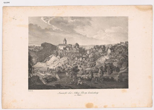 Ansicht der Alten Burg Eulenberg (Pohled na hrad Sovinec)