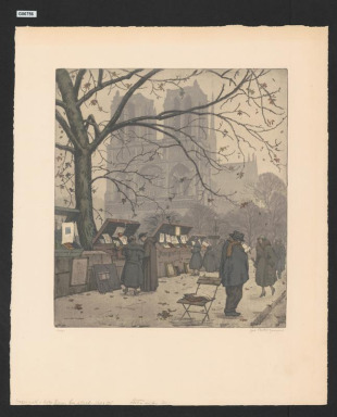 Bouquinisté u Notre Dame v Paříži