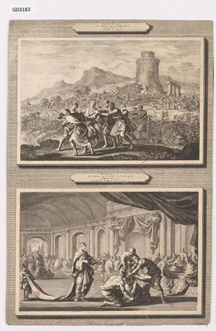 I. Biblický výjev, Matouš XXI., II. Biblický výjev, Matouš XXII.