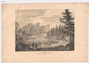 Ansicht der Ruine Zornstein (Pohled na ruiny Cornštejna)