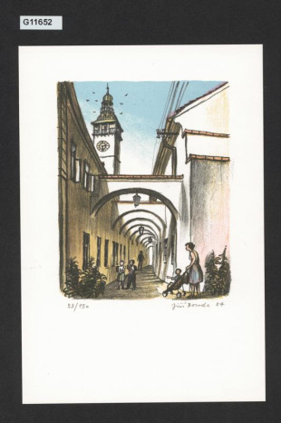 Vyškovská ulička (z cyklu bar. litografií "Vyškov")