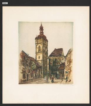 (Věž kostela Petra a Pavla v Mělníce)