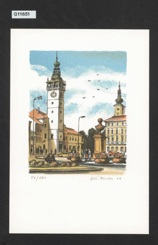 Vyškovské náměstí  (z cyklu bar. litografií "Vyškov")