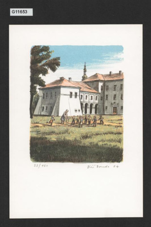 Vyškovský zámek (z cyklu bar. litografií "Vyškov")