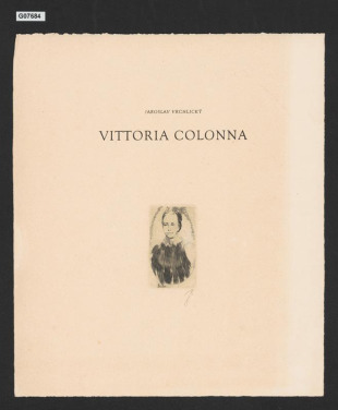 J. Vrchlický: Vittoria Colonna, titulní list (SOFII ...)