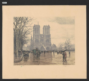 Notre Dame v dešti
