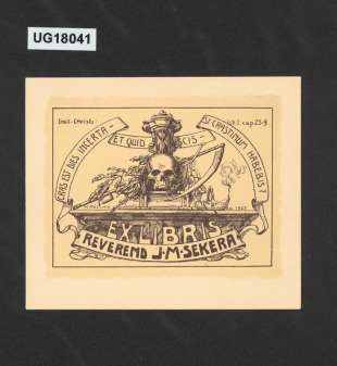 Ex libris reverend J. M. Sekera