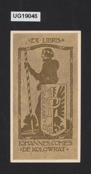 Ex libris Johannes comes de Kolowrat