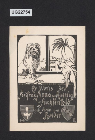 Ex libris der Freifrau Anna von Koenig-Sachsenfeld geb. Freiin von Roeder