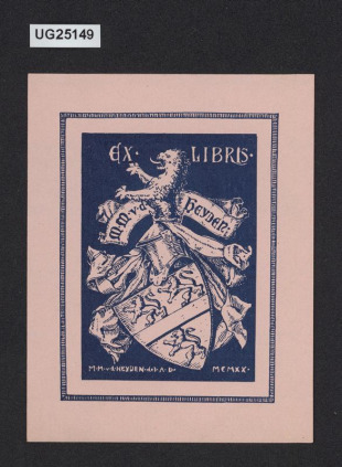 Ex libris M. M. v. d. Heyden