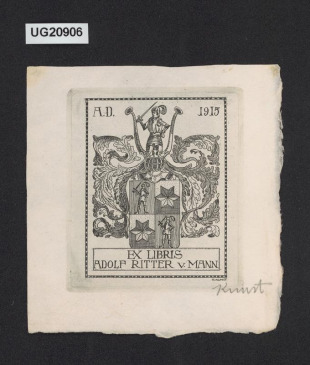 A.D. 1915 Exlibris Adolf Rittler v. Mann