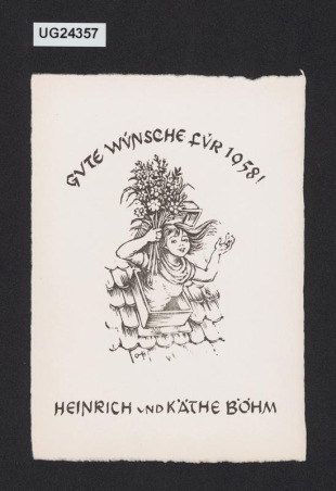 Gute Wünsche für 1958! Heinrich und Kate Böhm