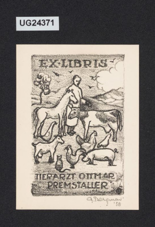 Ex libris Tierarzt Ottmar Premstaller