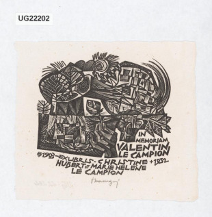 Exlibris Christine Hubert et Marie Heléne le Campion