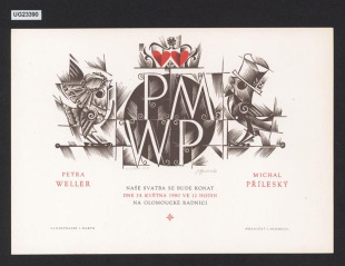 Svatební oznámení -petra Weller/ Naše svatba ... 24. května 1980.../ Michal Michal Příleský