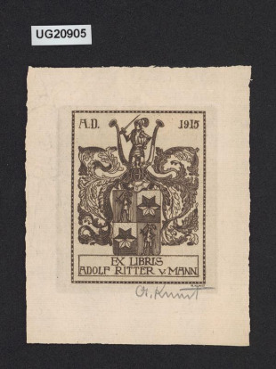 A.D. 1915 Exlibris Adolf Rittler v. Mann