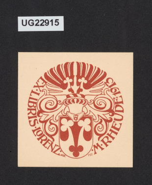 Ex libris Lorenz M. Rheude 1913