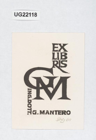 Exlibris Ing. Dott. G. Mantero