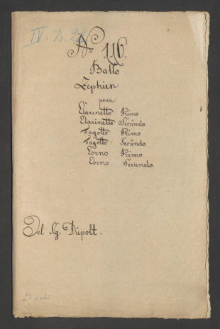 Ouverture de Ballo "Zephire" in C